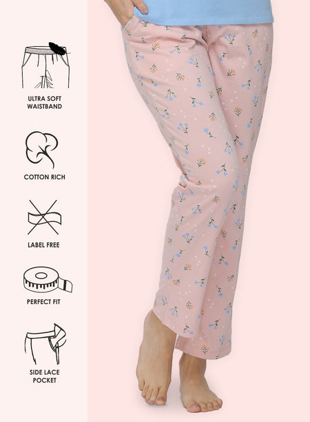 PINK FLORAL PRINTED PYJAMA (PB10000P002)