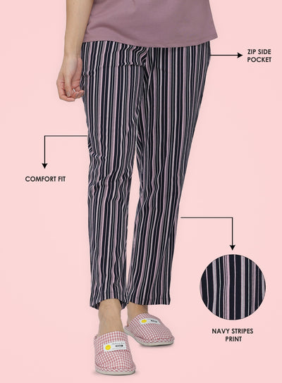 NAVY STRIPE PRINTED PYJAMA (PB10020P006)