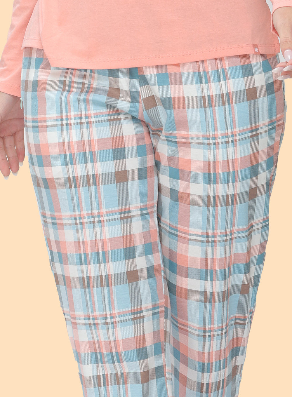 BLUE CHECK PRINTED PYJAMA (PB10020P007)