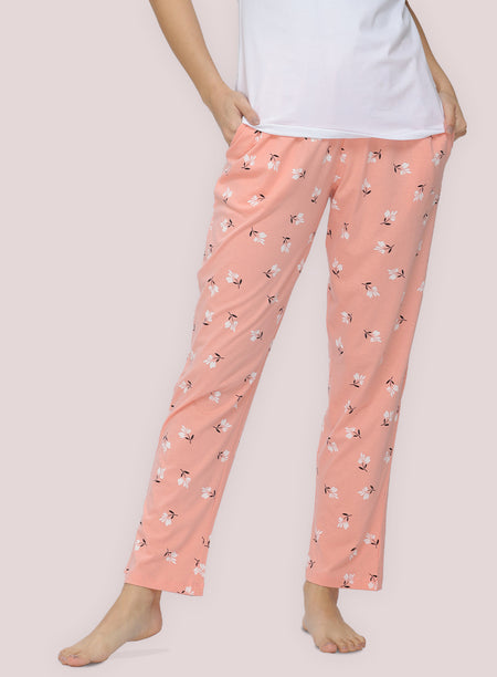 PEACH FLORAL PRINTED PYJAMA (PB10030P010)