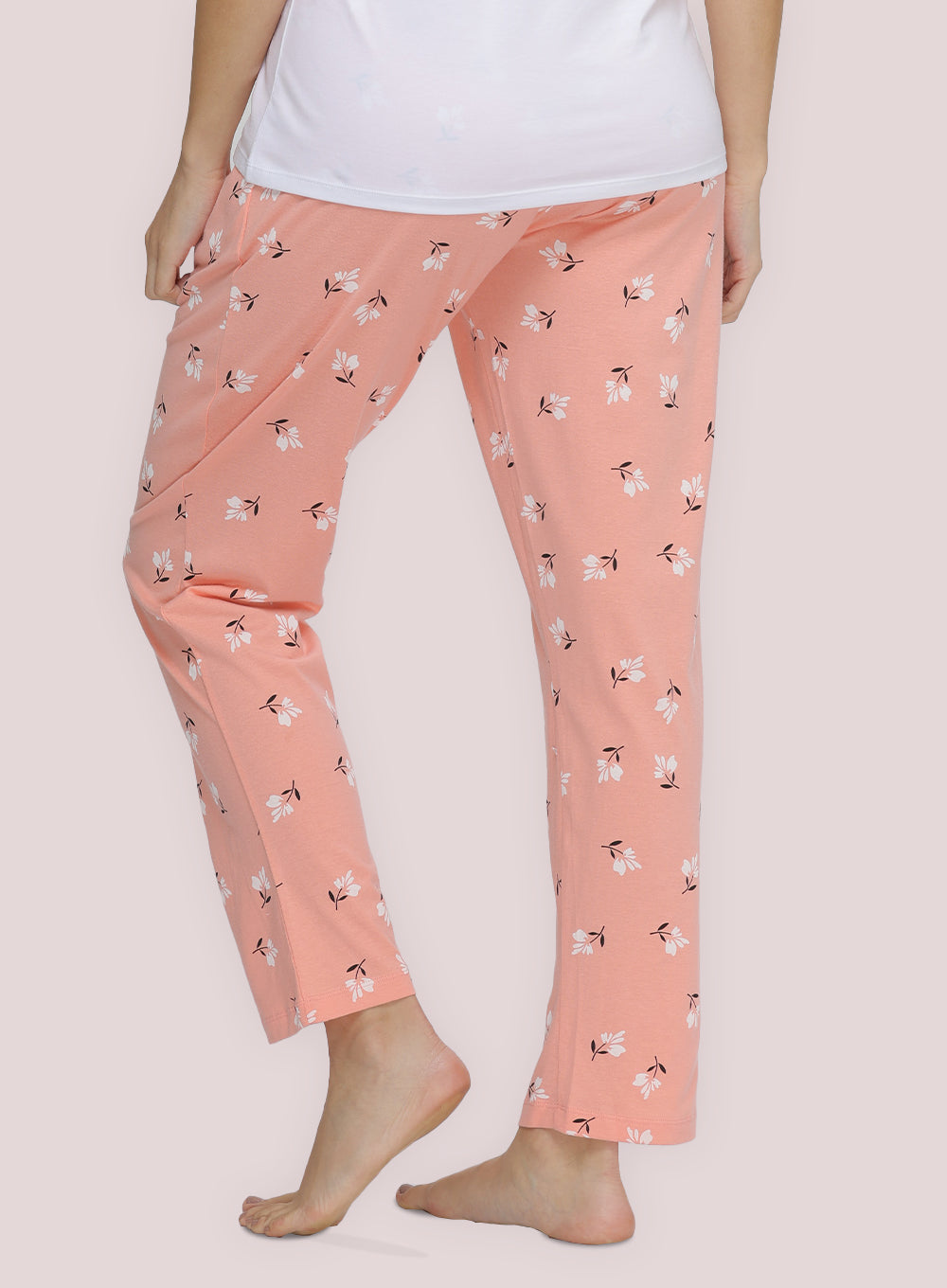 PEACH FLORAL PRINTED PYJAMA (PB10030P010)