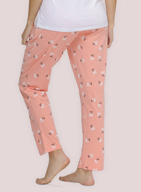PEACH FLORAL PRINTED PYJAMA (PB10030P010)