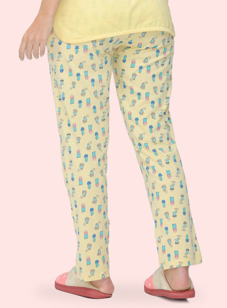 YELLOW CACTUS PRINT PYJAMA (PB10030P011)