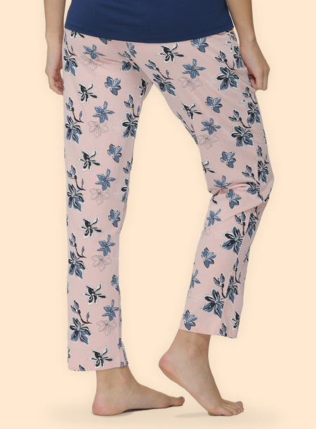 PEACH GREY FLORAL PRINTED PYJAMA (PB10030P013)