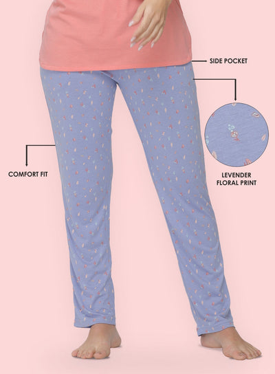 LAVENDER FLORAL PRINTED PYJAMA (PB10050P028)