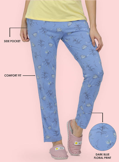 DARK BLUE FLORAL PRINTED PYJAMA (PB10050P029)
