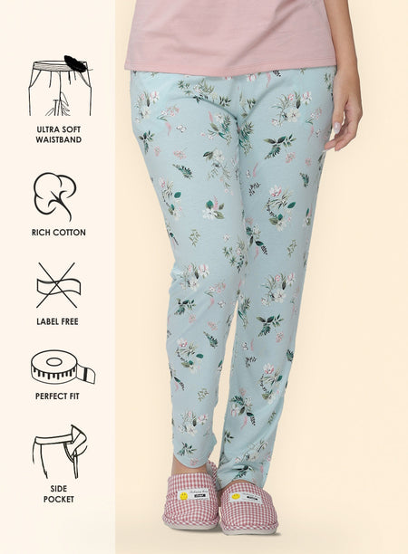MINT FLORAL PRINTED PYJAMA (PB10050P030)