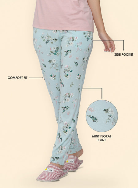 MINT FLORAL PRINTED PYJAMA (PB10050P030)