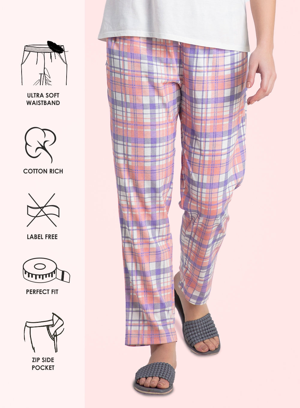 PASTEL CHECK PRINTED  PYJAMA (PB10050P036)