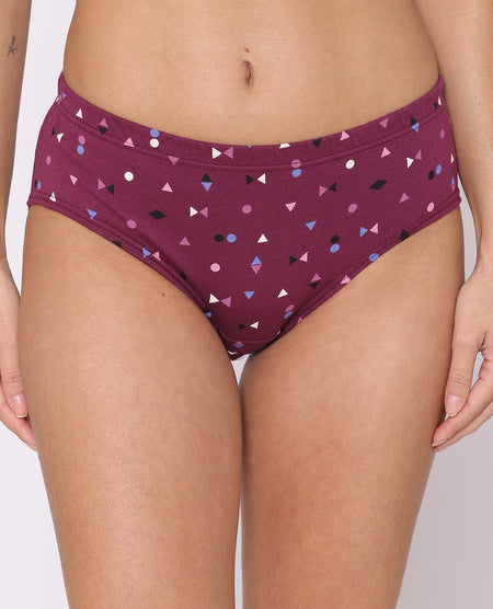 3 Pack Shapes Print Mid Waist Hipster Panty (PBPN0045)