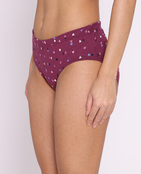 3 Pack Shapes Print Mid Waist Hipster Panty (PBPN0045)