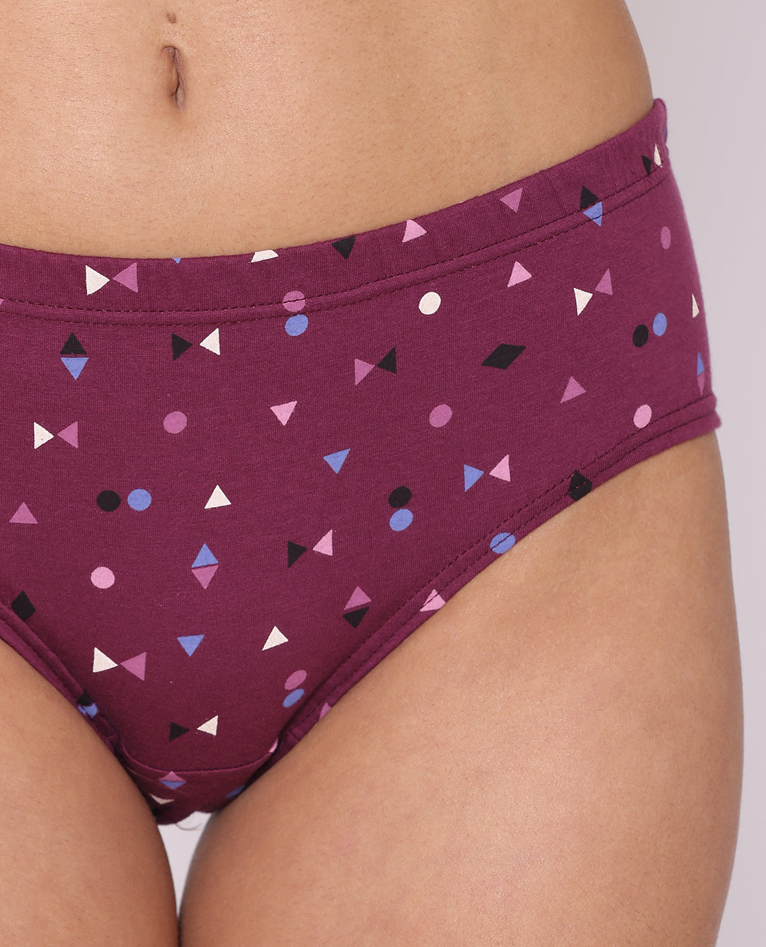 3 Pack Shapes Print Mid Waist Hipster Panty (PBPN0045)