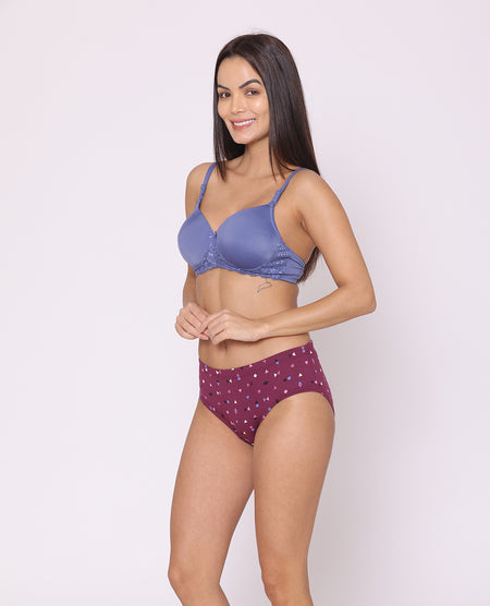 3 Pack Shapes Print Mid Waist Hipster Panty (PBPN0045)