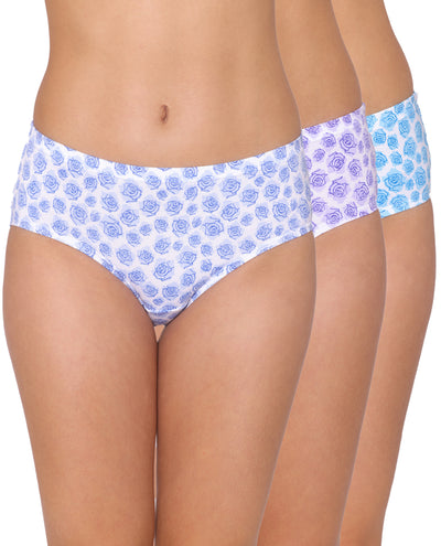 3 Pack Rose Print Mid Waist Hipster Panty (PBPN0047)