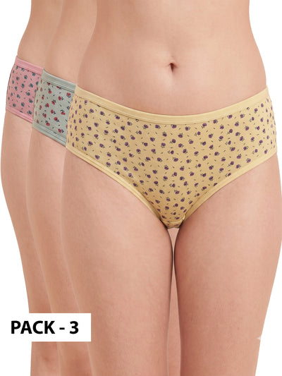 Pack of 3 Assorted Printed Hipster Panty Set (PBPN0053)