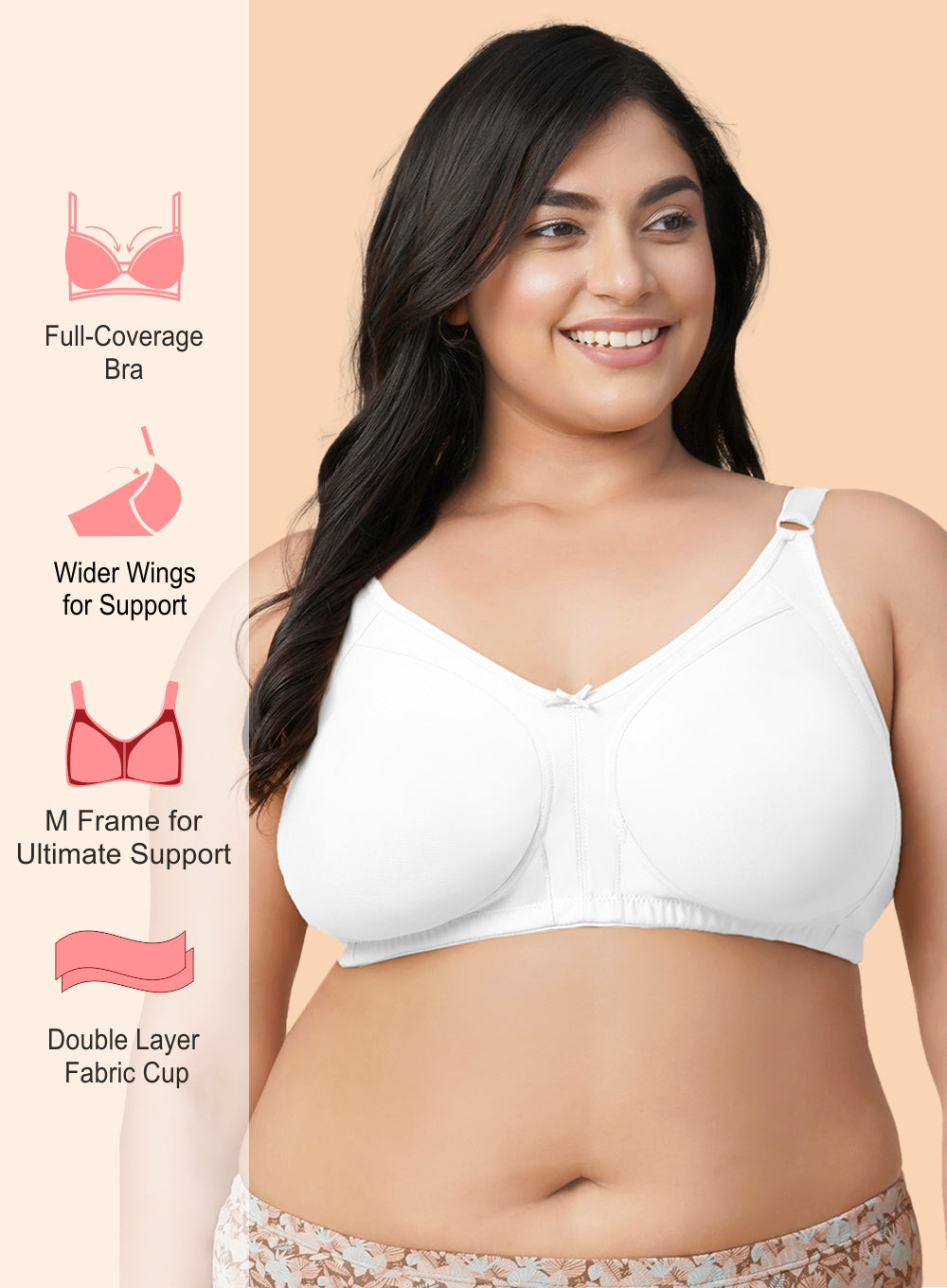 M-Frame Full Support Non Padded Bra (PBBR1037)