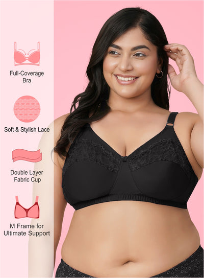 Lace Section Cups Comfort Bra (PBBR1067)