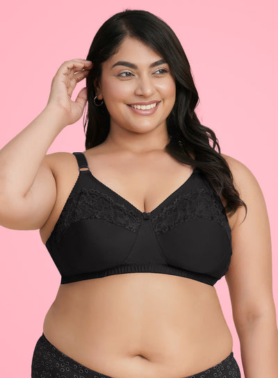 Lace Section Wire-Free Non-Padded Bra (PBBR1067)