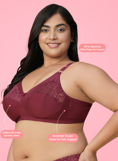 Lace Section Cups Comfort Bra (PBBR1067)