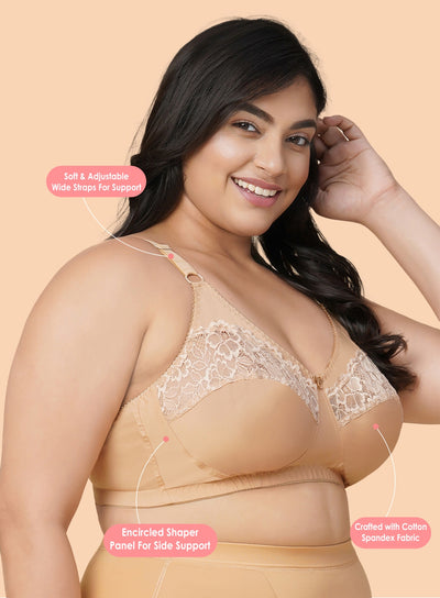 Lace Section Cups Comfort Bra (PBBR1067)