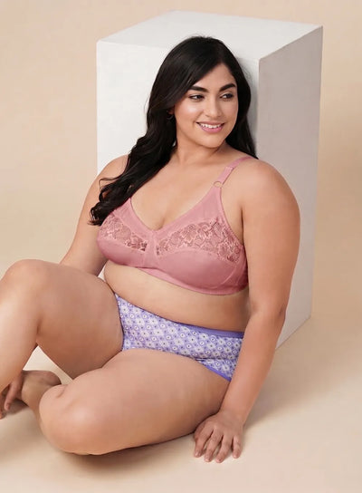 Lace Section Wire-Free Non-Padded Bra (PBBR1067)