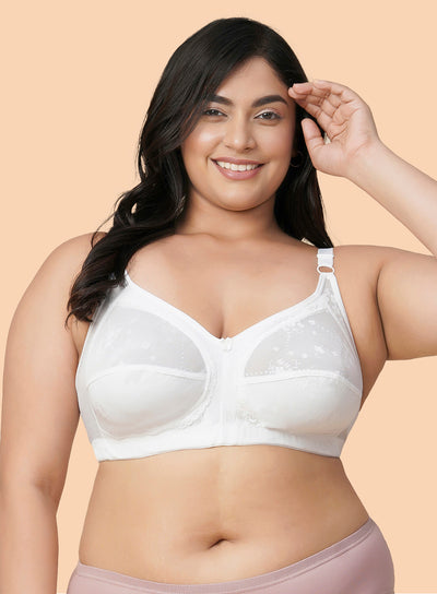 Two-Tone Lace Panel Wire-free Non-Padded Bra (PBBR1087)