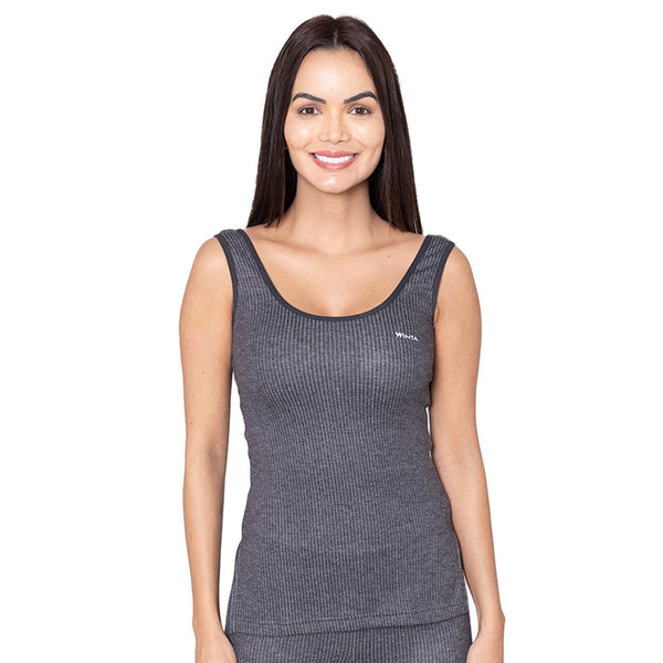 Groversons Paris Beauty Women's Thermal Innerwear Tops for All-Day Warmth (G-3101 CHARCOAL BLACK)