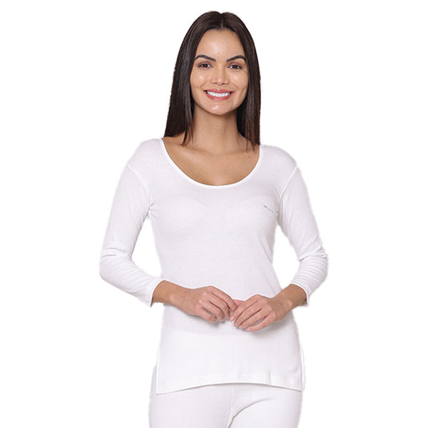 Groversons Paris Beauty Women's Thermal Innerwear Tops for All-Day Warmth (G-3103 PEARL WHITE)