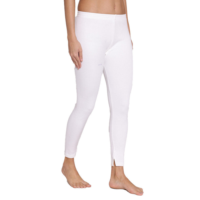 Groversons Paris Beauty Women’s Tailored Fit Solid Thermal Bottom (G-3104-PEARL WHITE )