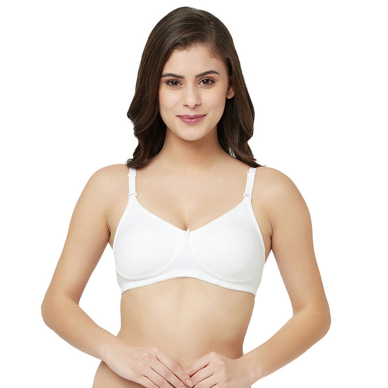 Women's Side Support High Coverage Bra (BR128-WHITE)