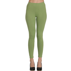 Groversons Paris Beauty Women's Super Soft Fabric, Non-Transparent, Ankle Length Leggings (OLIVE GREEN)