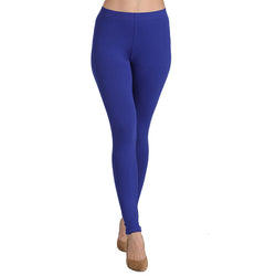 Groversons Paris Beauty Women's Super Soft Fabric, Non-Transparent, Ankle Length Leggings (ROYAL BLUE)
