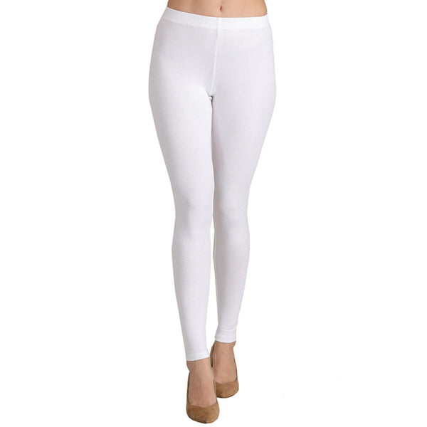 Groversons Paris Beauty Women's Super Soft Fabric, Non-Transparent, Ankle Length Leggings (WHITE)