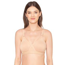 Groversons Paris Beauty Women’s cotton rich Non-Padded Wireless smooth super lift full coverage Bra (BR005-NUDE)