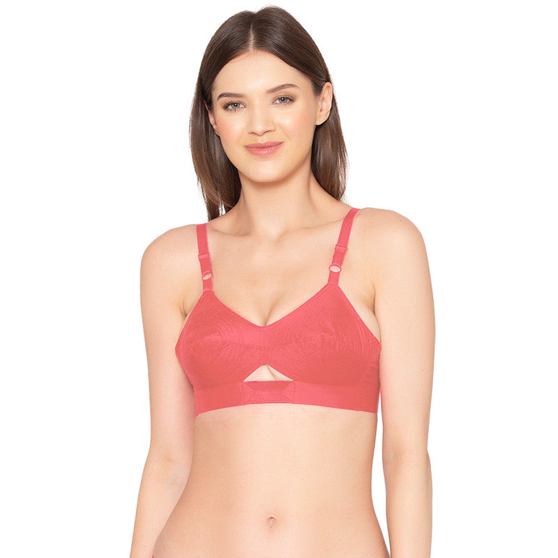 Women's Full Coverage, Non-Padded, Organic Cotton Bra (COMB05-CORAL & WINE)