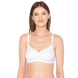 Women's Poly Cotton bra ,Non-Padded-Non-Wired Full coverage bra (BR009-WHITE)