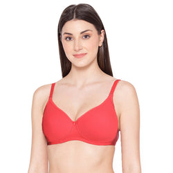 Groversons Paris Beauty Women's Padded, Non-Wired, Seamless T-Shirt Bra (BR190-CORAL)