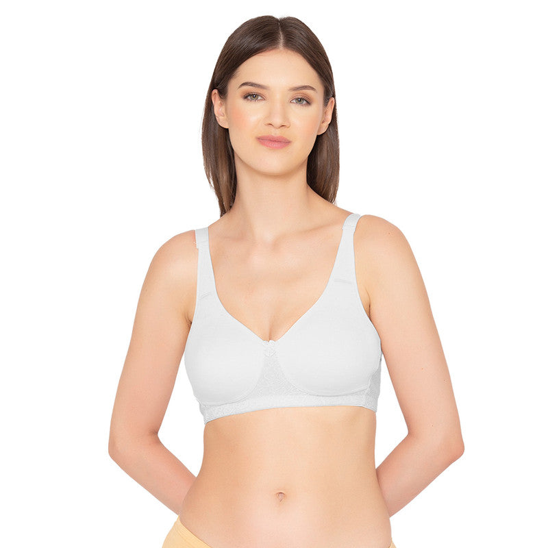 Women’s Full Support, Non-Padded Seamless T-Shirt Bra (BR011-WHITE)