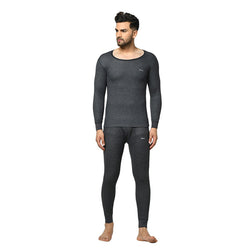 Groversons Paris Beauty Men's Thermal Set Stay Warm and Stylish (G-1101-G-1201 CHARCOAL BLACK)