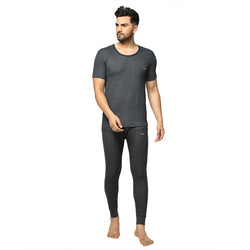 Groversons Paris Beauty Men's Thermal Set Stay Warm and Stylish (G-1102-G-1201 CHARCOAL BLACK)