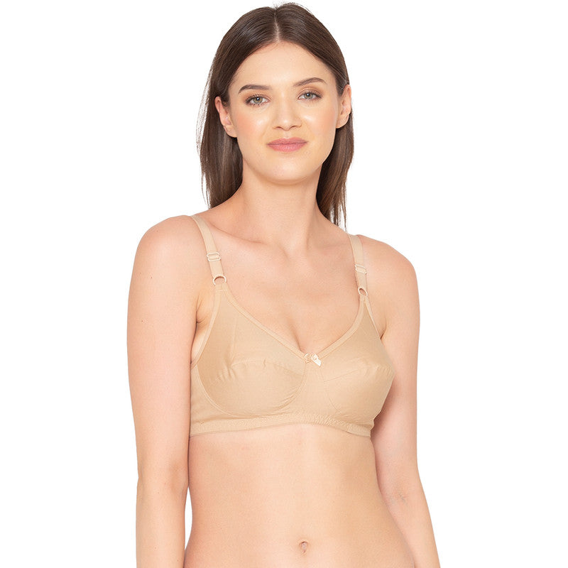 Groversons Paris Beauty Pack of 2 Full Support Non Padded Non Wired Plus Size Basic Bra (COMB27-Nude)