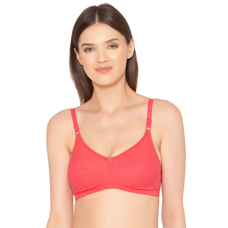 Women's Pack of 2 Non-Padded, Wirefree, Full-Coverage Bra (COMB06-NUDE & CORAL)