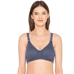 Women's Full Coverage and Non- Padded Supima Cotton spacer and Minimiser Bra (BR017-DENIM-BLUE)