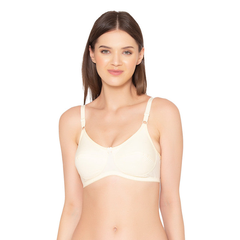 Groversons Paris Beauty Pack of 2 Full Support Non Padded Non Wired Plus Size Basic Bra (COMB27-Skin & Wine)