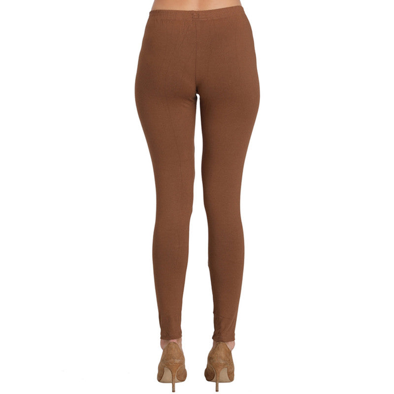 Groversons Paris Beauty Women's Pack of 2 Regular Leggings (CADBURRY & ROYAL BLUE)
