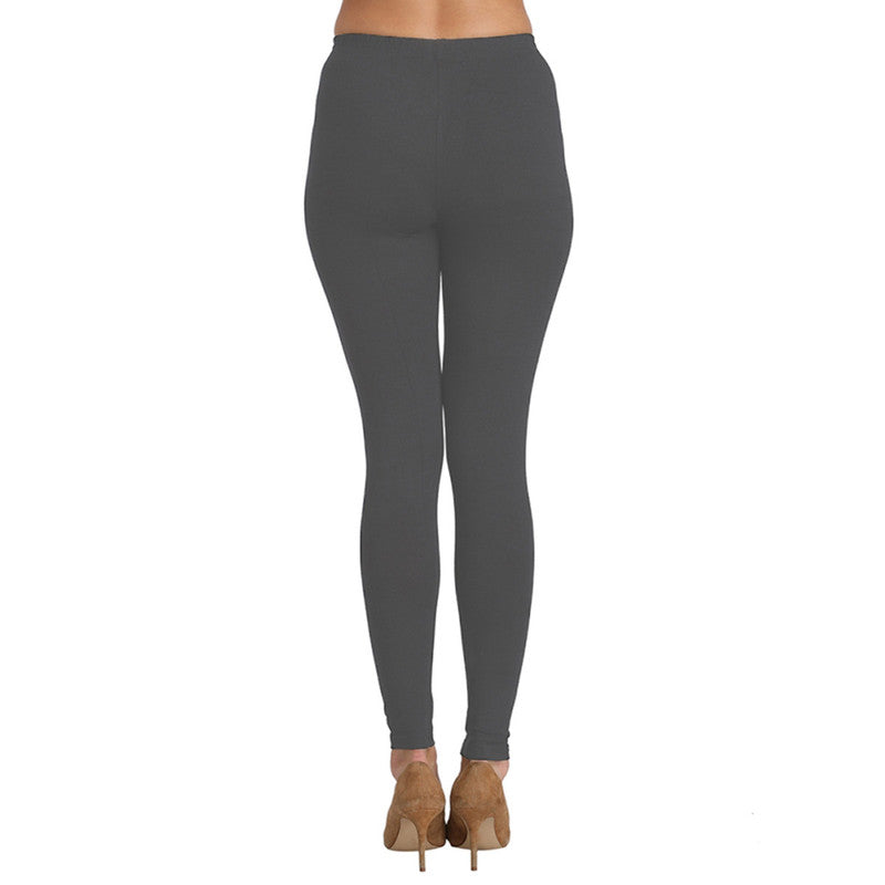 Groversons Paris Beauty Women's Pack of 2 Regular Leggings (DARK GREY & PEACH)