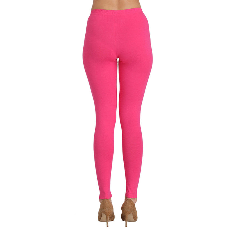 Groversons Paris Beauty Women's Pack of 2 Regular Leggings (FUSHIA & PINK)