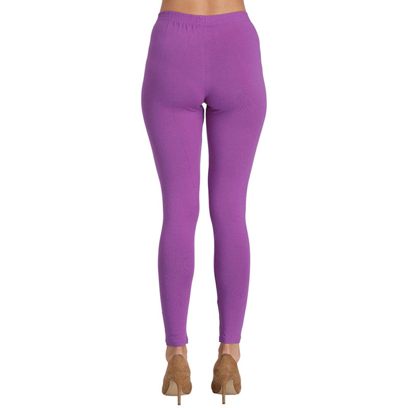 Groversons Paris Beauty Women's Pack of 2 Regular Leggings (LAVENDER & PURPLE)