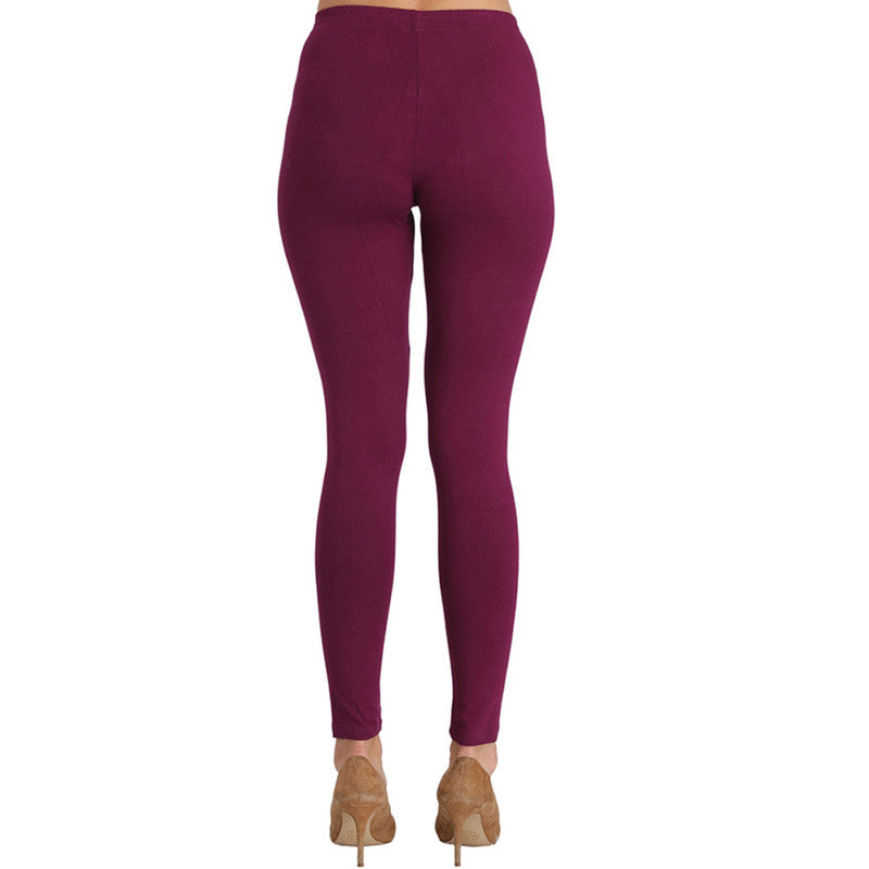 Groversons Paris Beauty Women's Pack of 2 Regular Leggings (MAROON & WINE)