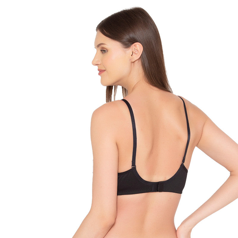 Women's Pack of 2 seamless Non-Padded, Non-Wired Bra (COMB03-BLACK)